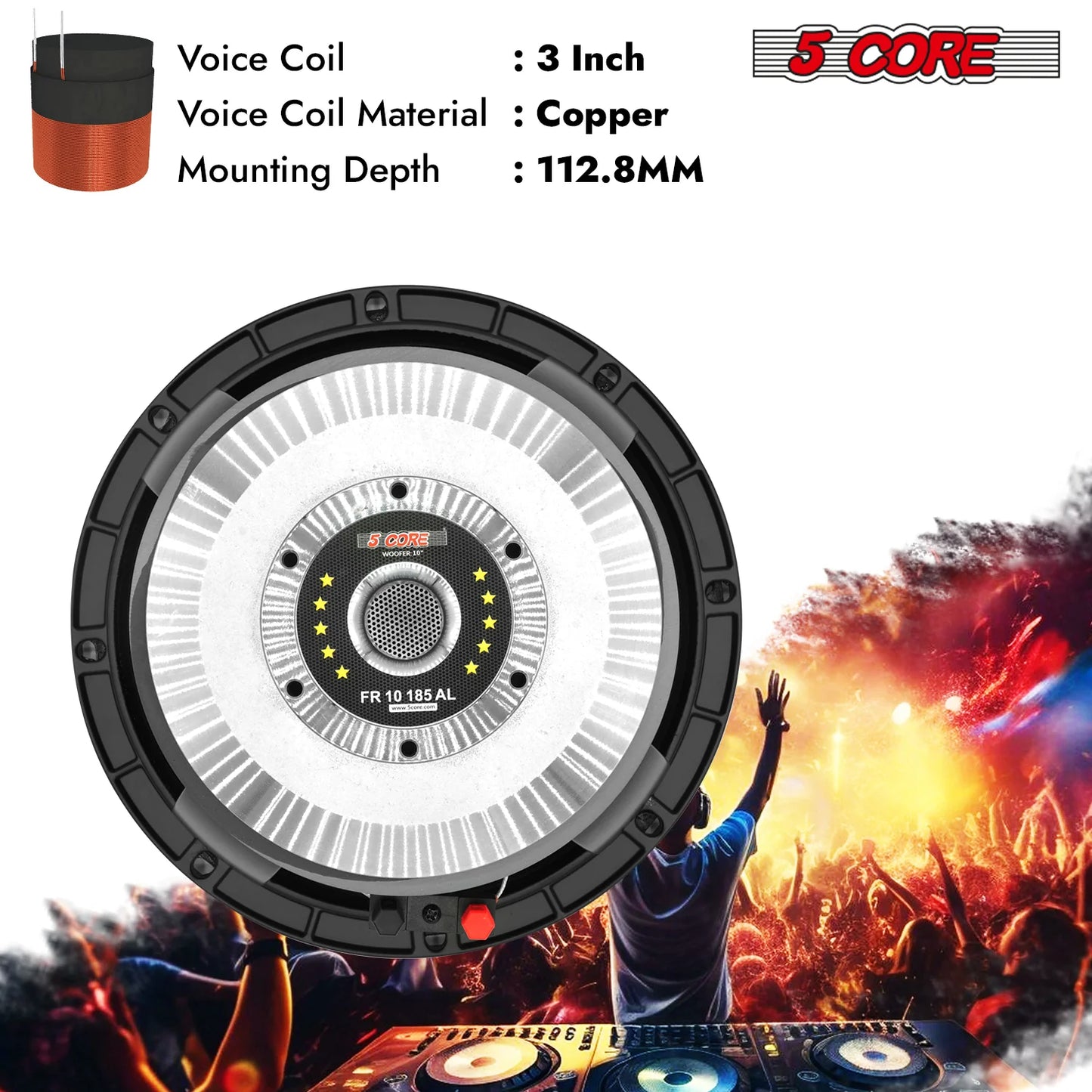 Powerful 10 Inch 600W 8 Ohm Full Range Subwoofer Speaker - Perfect DJ Bass Replacement!