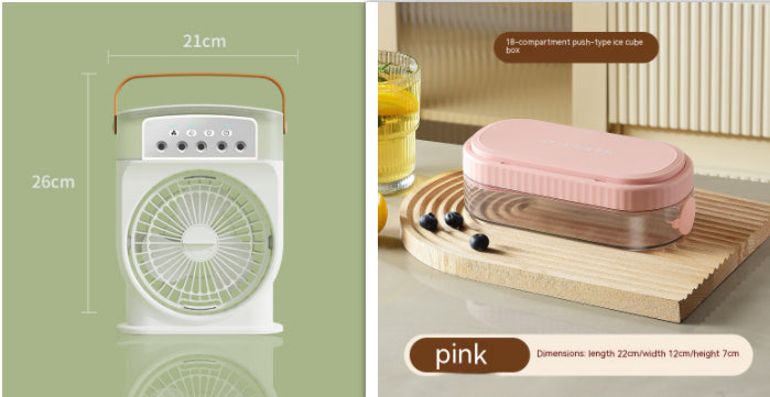 Portable USB Air Conditioner Cooling Fan with 5 Sprays 7 Color Light 600ML Water Tank Spray Mist Air Cooler Humidifiers