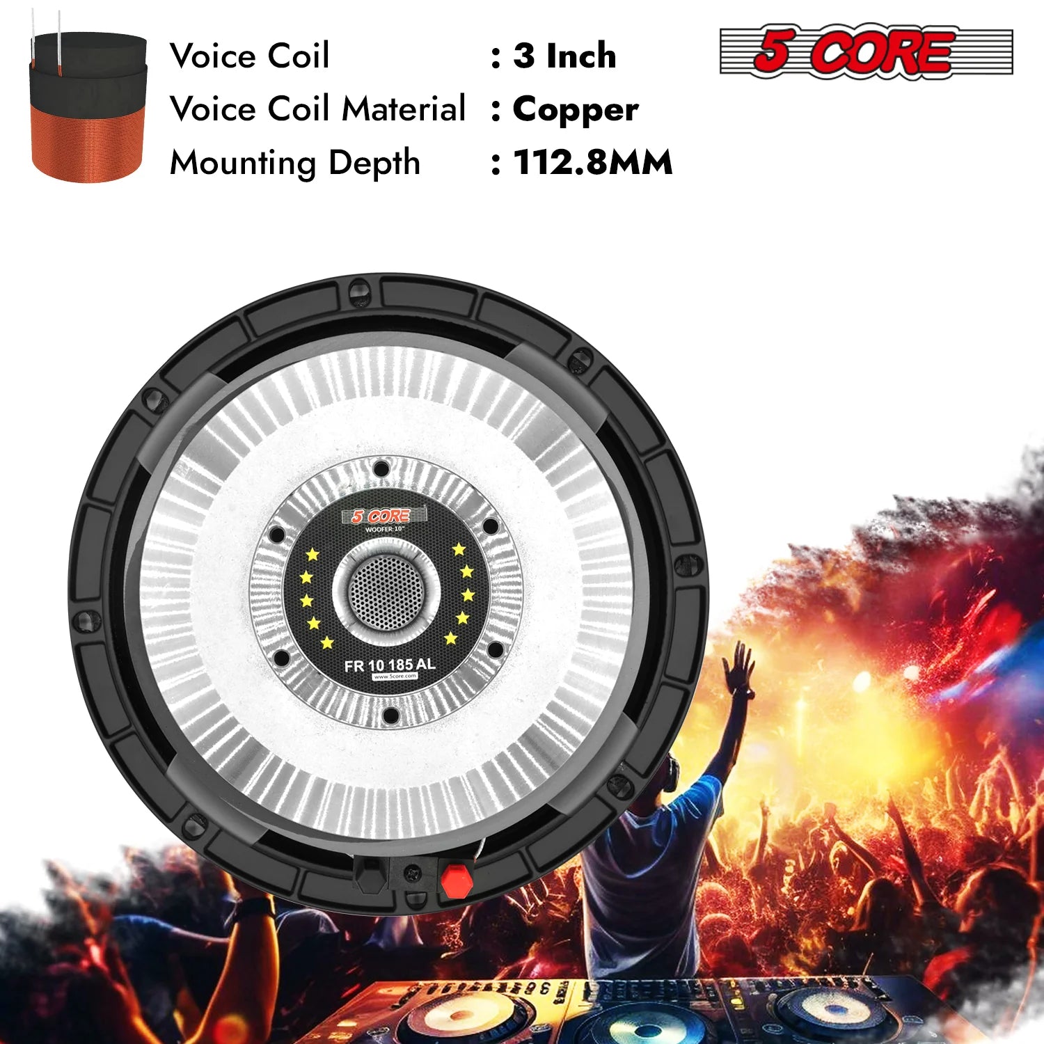 Powerful 10 Inch 600W 8 Ohm Full Range Subwoofer Speaker - Perfect DJ Bass Replacement!