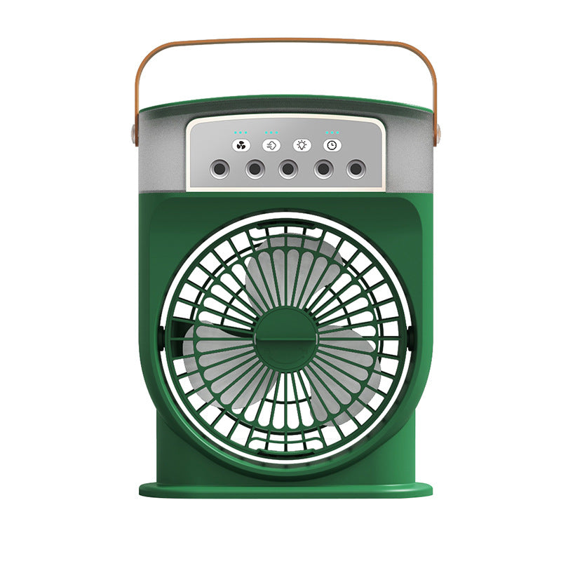 Portable USB Air Conditioner Cooling Fan with 5 Sprays 7 Color Light 600ML Water Tank Spray Mist Air Cooler Humidifiers