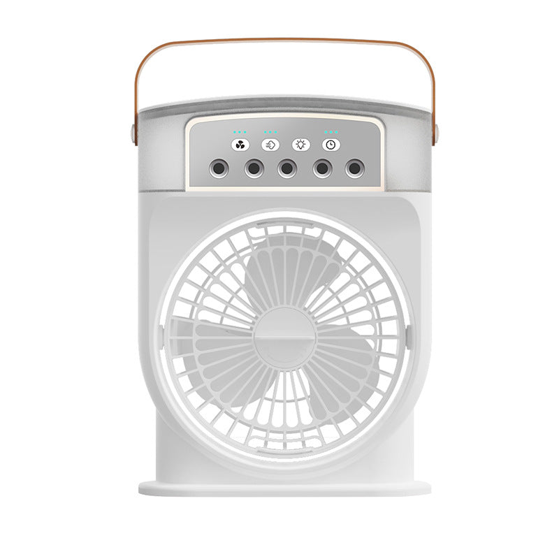 Portable USB Air Conditioner Cooling Fan with 5 Sprays 7 Color Light 600ML Water Tank Spray Mist Air Cooler Humidifiers
