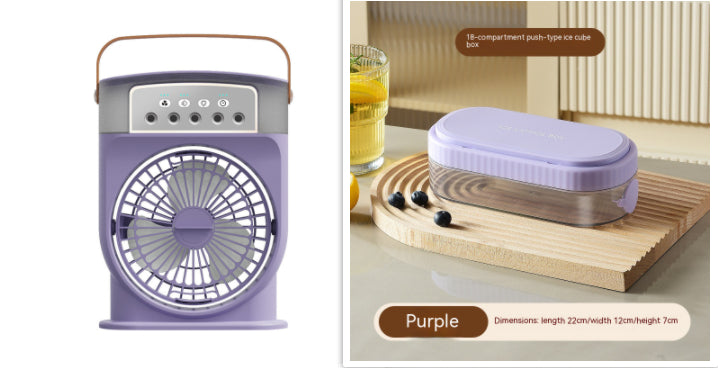 Portable USB Air Conditioner Cooling Fan with 5 Sprays 7 Color Light 600ML Water Tank Spray Mist Air Cooler Humidifiers