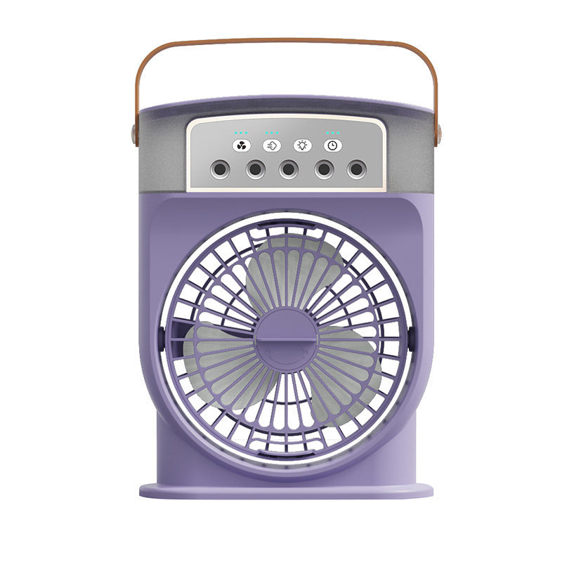 Portable USB Air Conditioner Cooling Fan with 5 Sprays 7 Color Light 600ML Water Tank Spray Mist Air Cooler Humidifiers