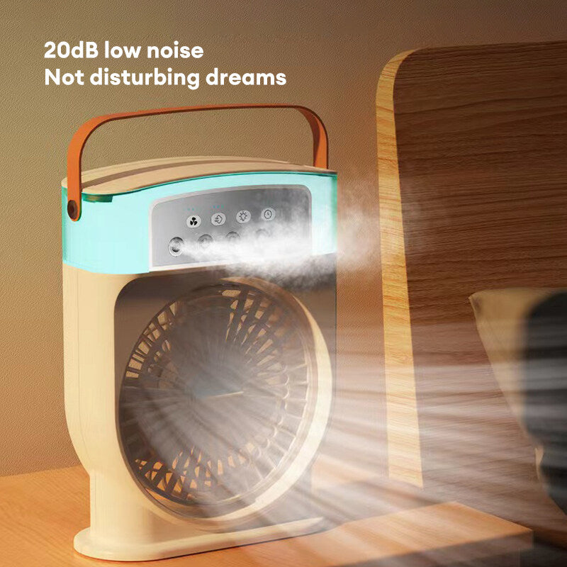 Portable USB Air Conditioner Cooling Fan with 5 Sprays 7 Color Light 600ML Water Tank Spray Mist Air Cooler Humidifiers