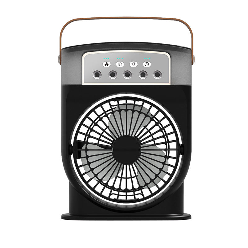 Portable USB Air Conditioner Cooling Fan with 5 Sprays 7 Color Light 600ML Water Tank Spray Mist Air Cooler Humidifiers